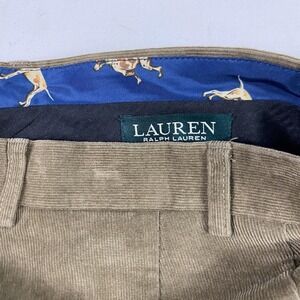 Lauren Ralph Lauren Pants Mens 40x32 Brown Corduroy Chino Hunting Dog Print